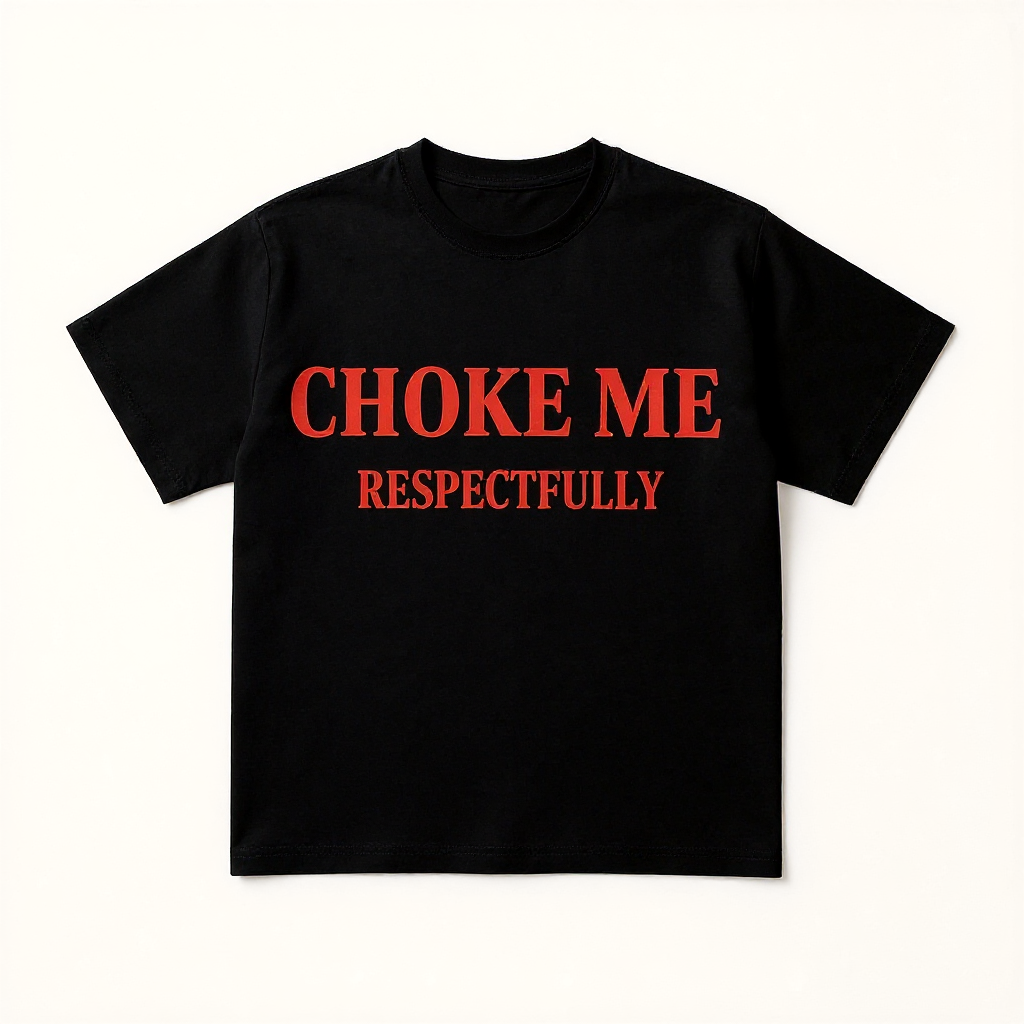 CHOKE ME RESPECTFULLY Print Short Sleeve T-shirt