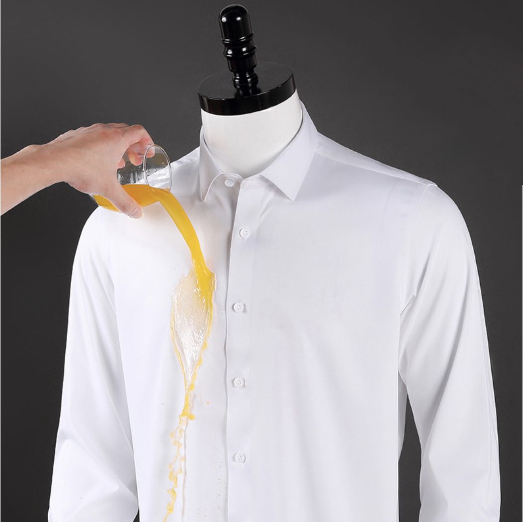 Anti-wrinkle, waterproof, oil-resistant, and stain-resistant long-sleeve shirt