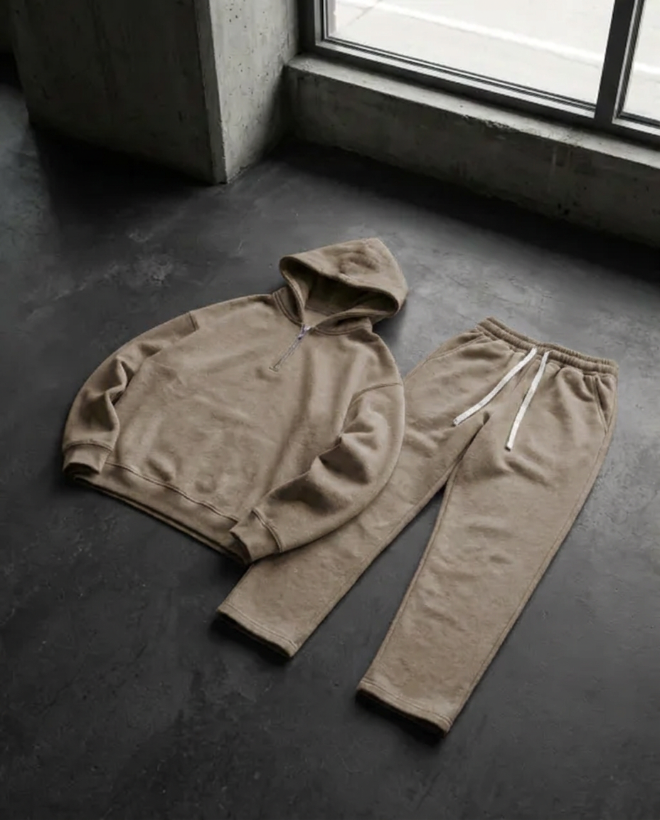 THE "NOMAD" HALF-ZIP STREETWEAR SET | HEAVYWEIGHT FLEECE & BAGGY FIT