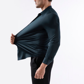 Forest Green: Crisp White Anti-Wrinkle Stretch Dress Shirt - Lucas Attitude