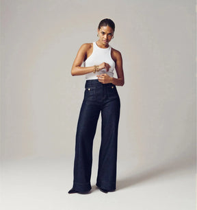 Tummy Control Sailor Wide Leg Trouser