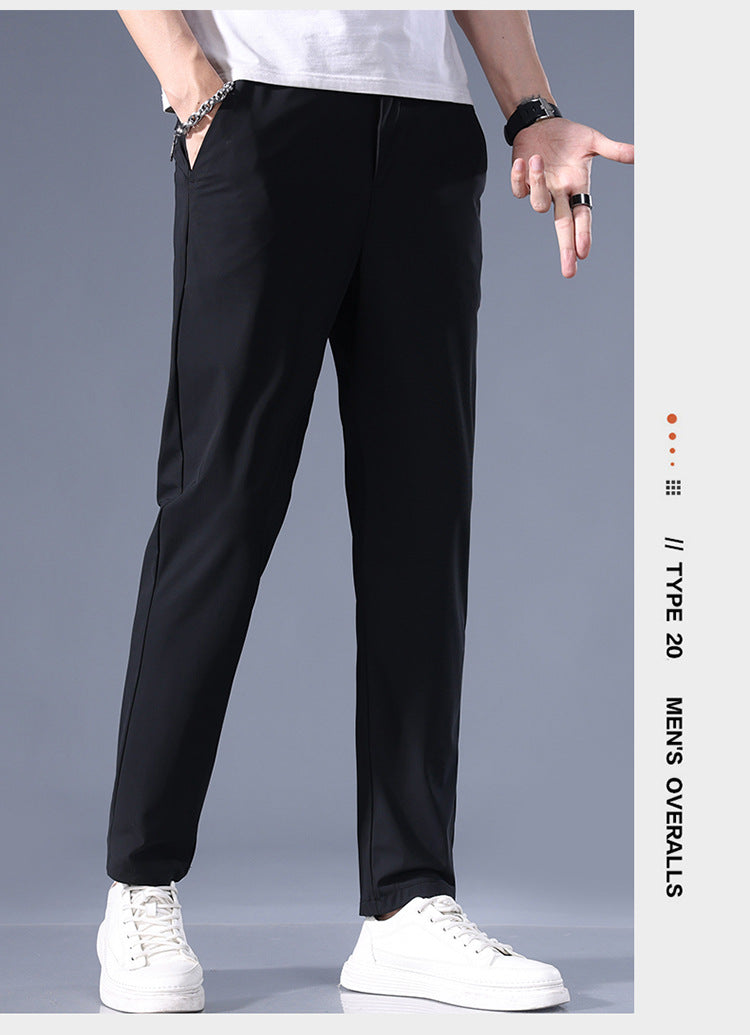 Ice silk breathable, quick-drying, straight-leg trousers