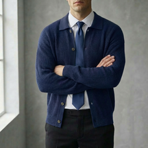 The "Executive" Textured Cardigan | Premium Smart-Casual Layer
