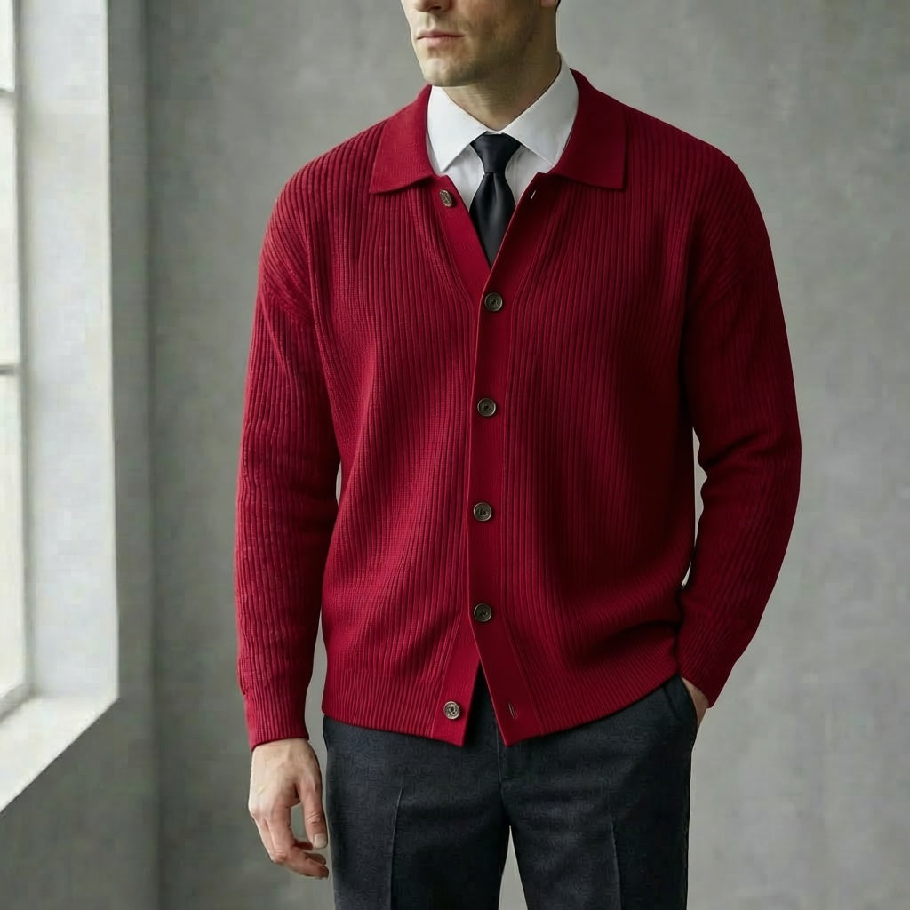The "Executive" Textured Cardigan | Premium Smart-Casual Layer