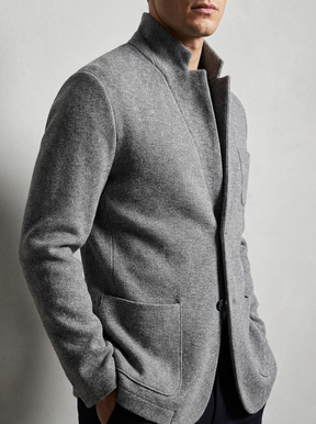 Executive Stand-Collar Blazer