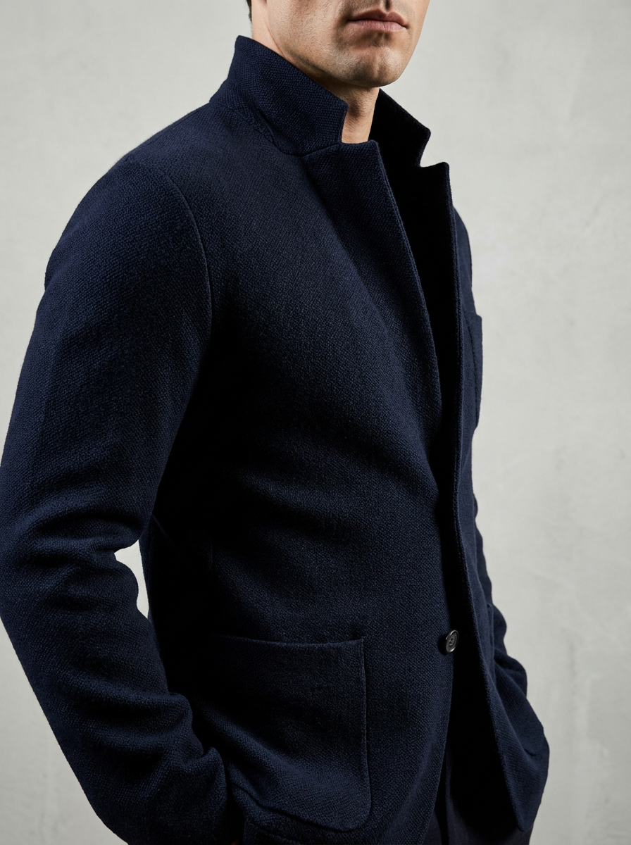 Executive Stand-Collar Blazer