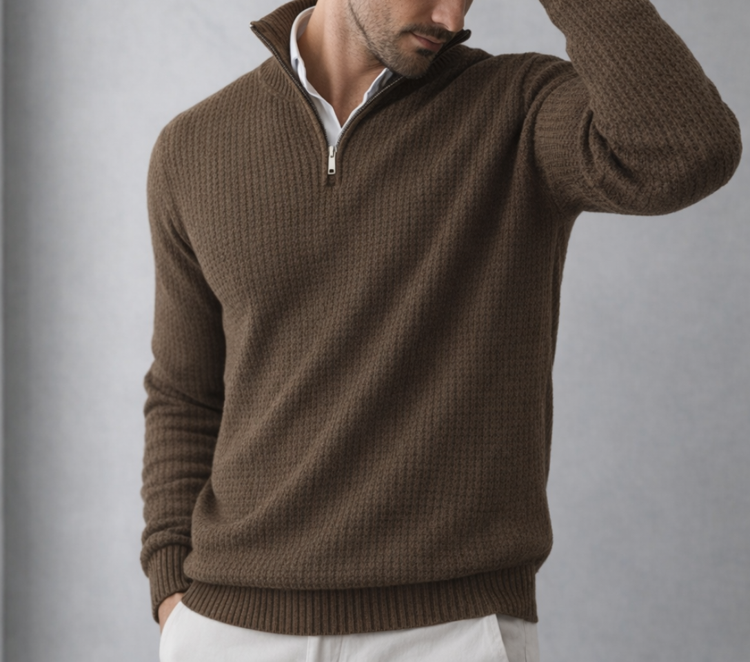 The "Summit" Quarter-Zip | Premium Heavyweight Waffle Knit