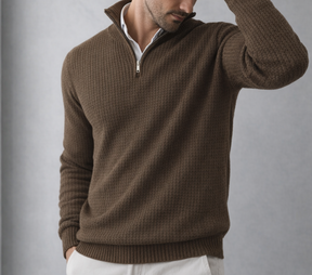 The "Summit" Quarter-Zip | Premium Heavyweight Waffle Knit