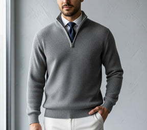 The "Summit" Quarter-Zip | Premium Heavyweight Waffle Knit