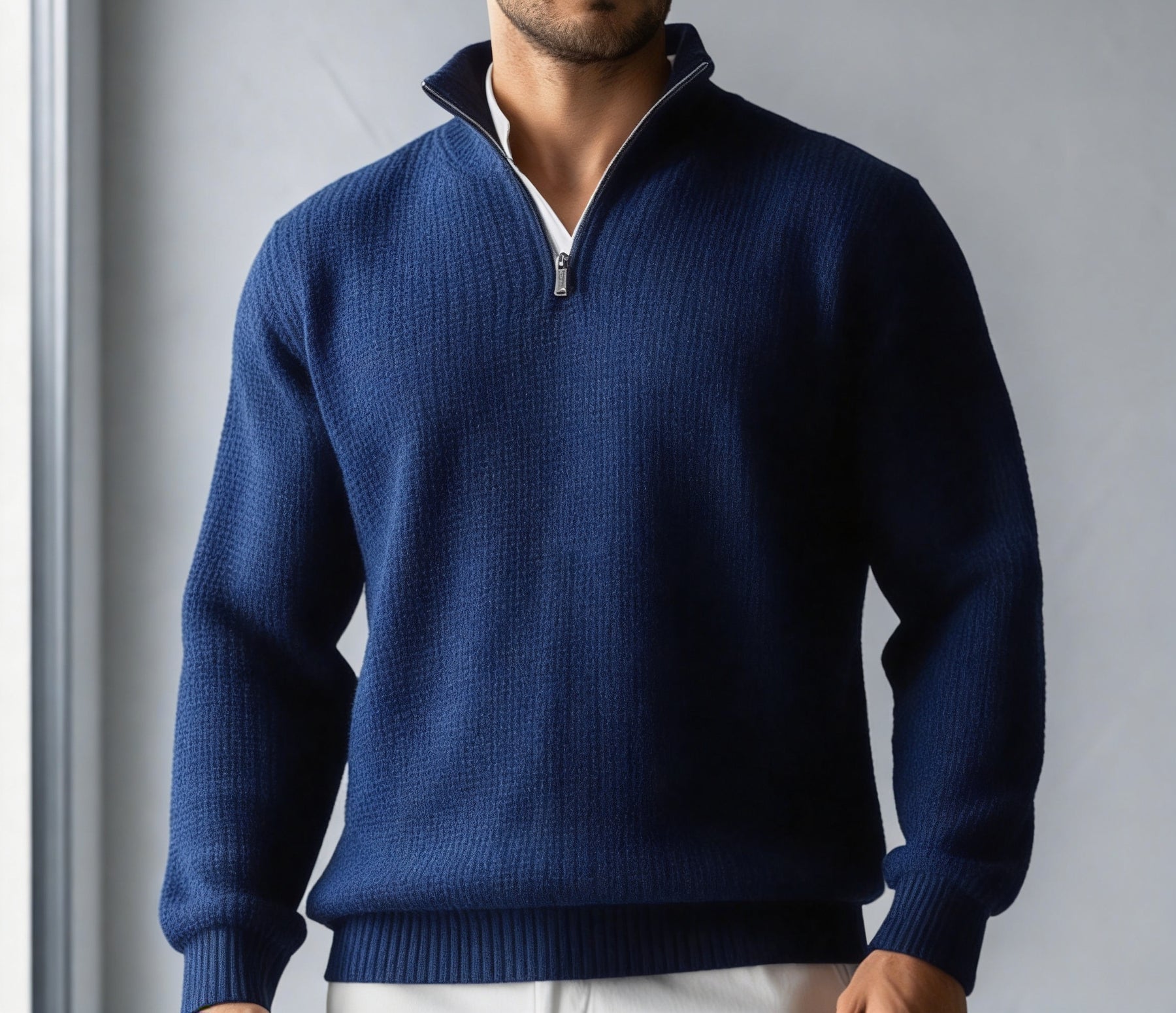 The "Summit" Quarter-Zip | Premium Heavyweight Waffle Knit