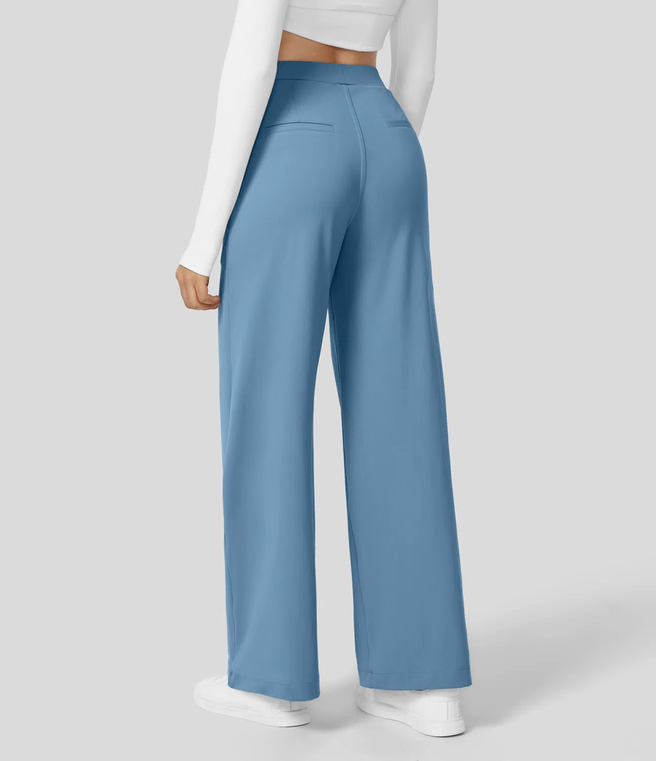 High Waisted Side Pocket Straight Leg Work Pants