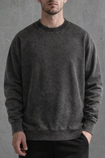 The "Vanguard" Heavyweight Washed Crewneck 360G Fleece-Lined | Vintage Acid-Wash | Boxy Street Fit