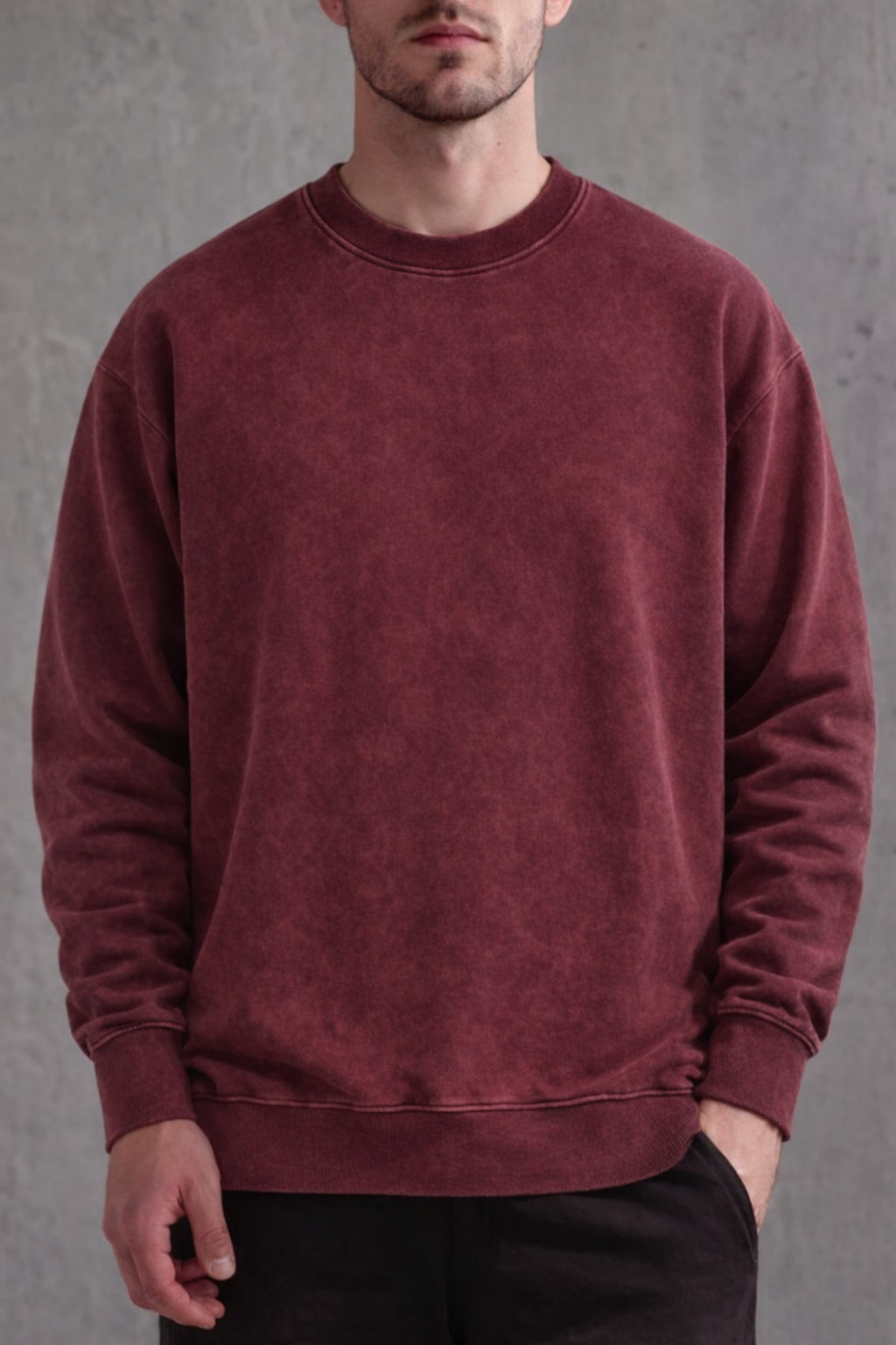 The "Vanguard" Heavyweight Washed Crewneck 360G Fleece-Lined | Vintage Acid-Wash | Boxy Street Fit
