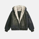 The "Intercept" Boxy Flight Jacket | Cropped Hooded Edition