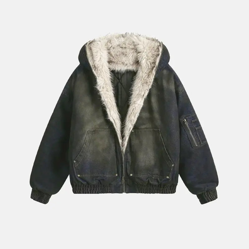 The "Intercept" Boxy Flight Jacket | Cropped Hooded Edition