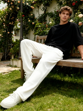 Ribbed Tube Leg Trousers