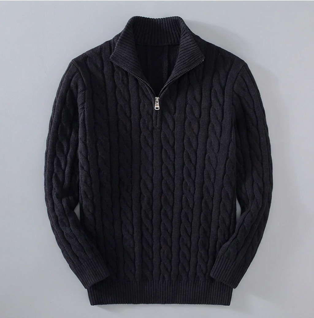 The "Alpine" Quarter-Zip | Premium Cable Knit Sweater