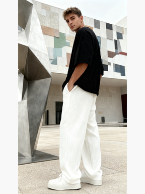 Ribbed Tube Leg Trousers