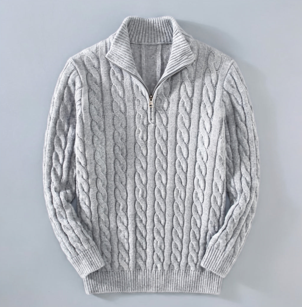 The "Alpine" Quarter-Zip | Premium Cable Knit Sweater