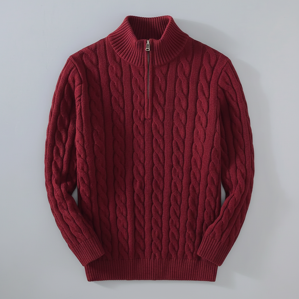 The "Alpine" Quarter-Zip | Premium Cable Knit Sweater
