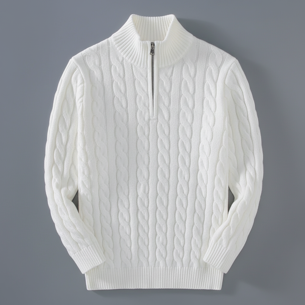 The "Alpine" Quarter-Zip | Premium Cable Knit Sweater