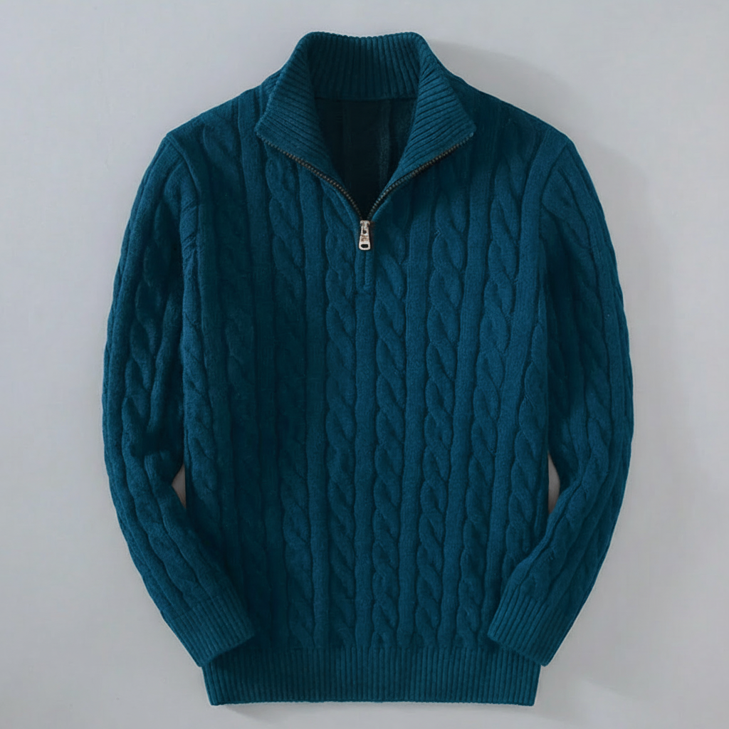 The "Alpine" Quarter-Zip | Premium Cable Knit Sweater