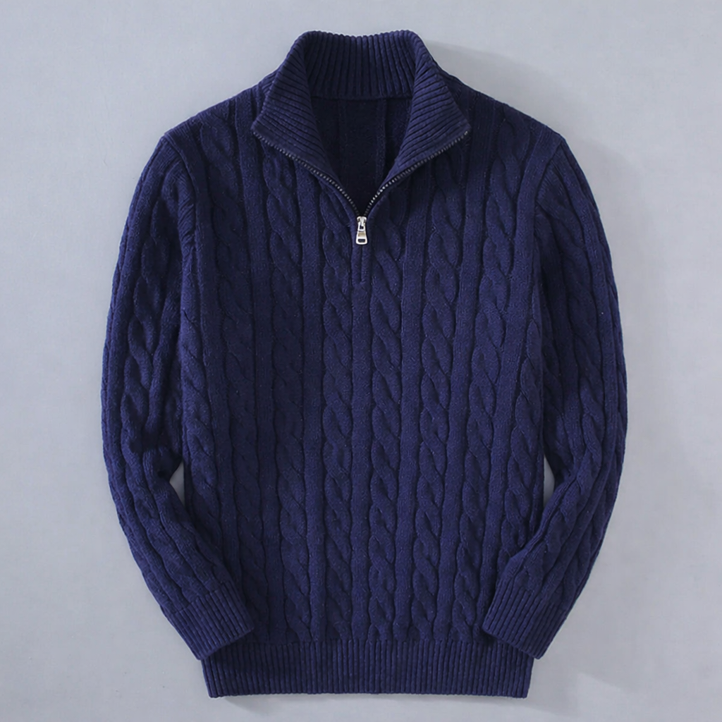 The "Alpine" Quarter-Zip | Premium Cable Knit Sweater