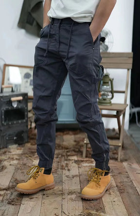 New American retro men's elastic waist leisure bunched feet cargo pants