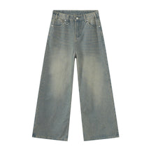 American straight-leg wide-leg floor-length stone-washed relaxed Jeans