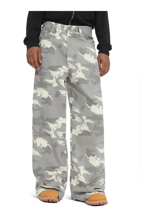 American straight-leg wide-leg floor-length stone-washed relaxed Jeans