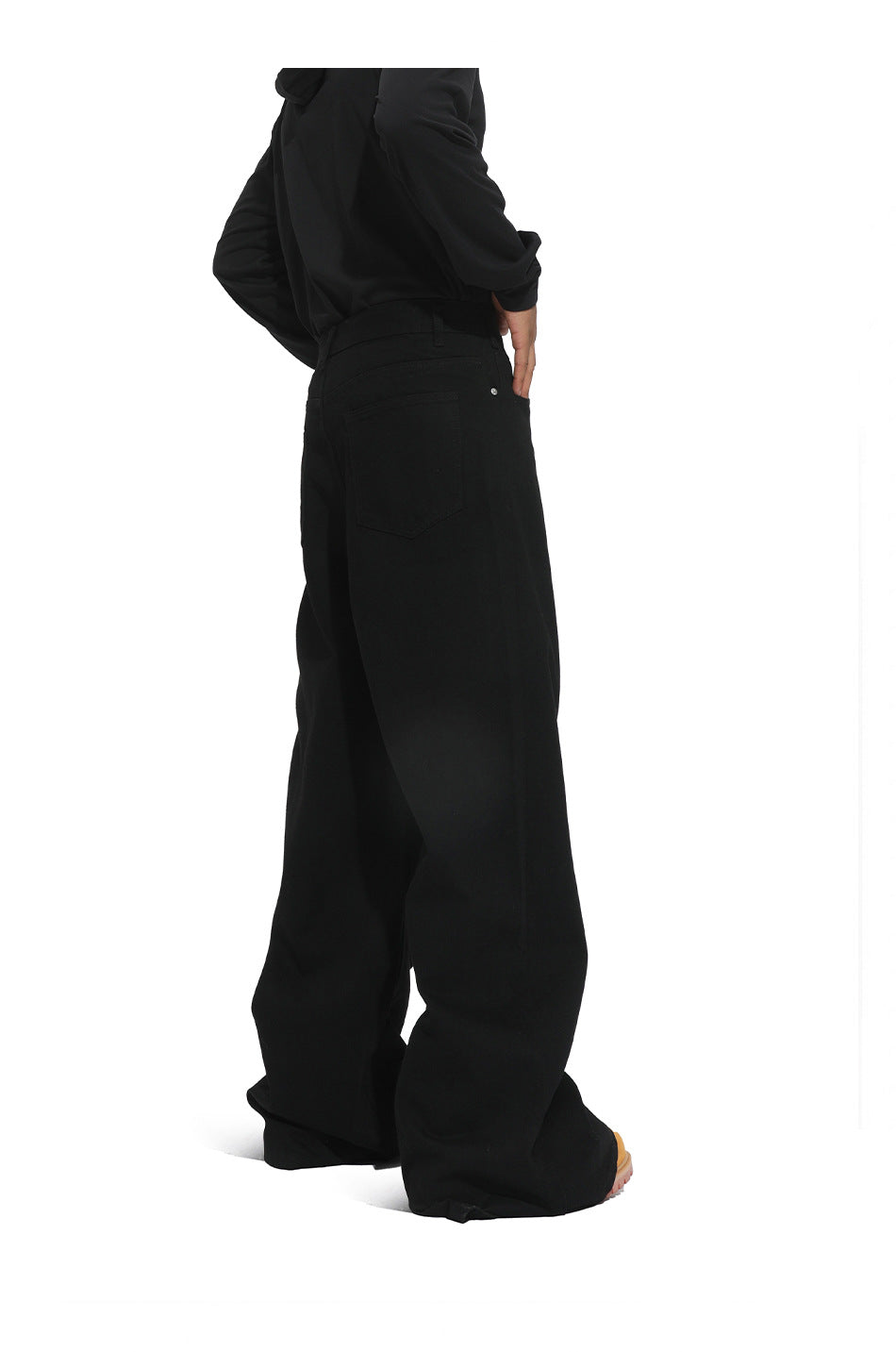 American straight-leg wide-leg floor-length stone-washed relaxed Jeans