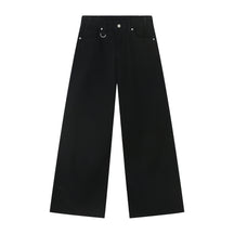 American straight-leg wide-leg floor-length stone-washed relaxed Jeans