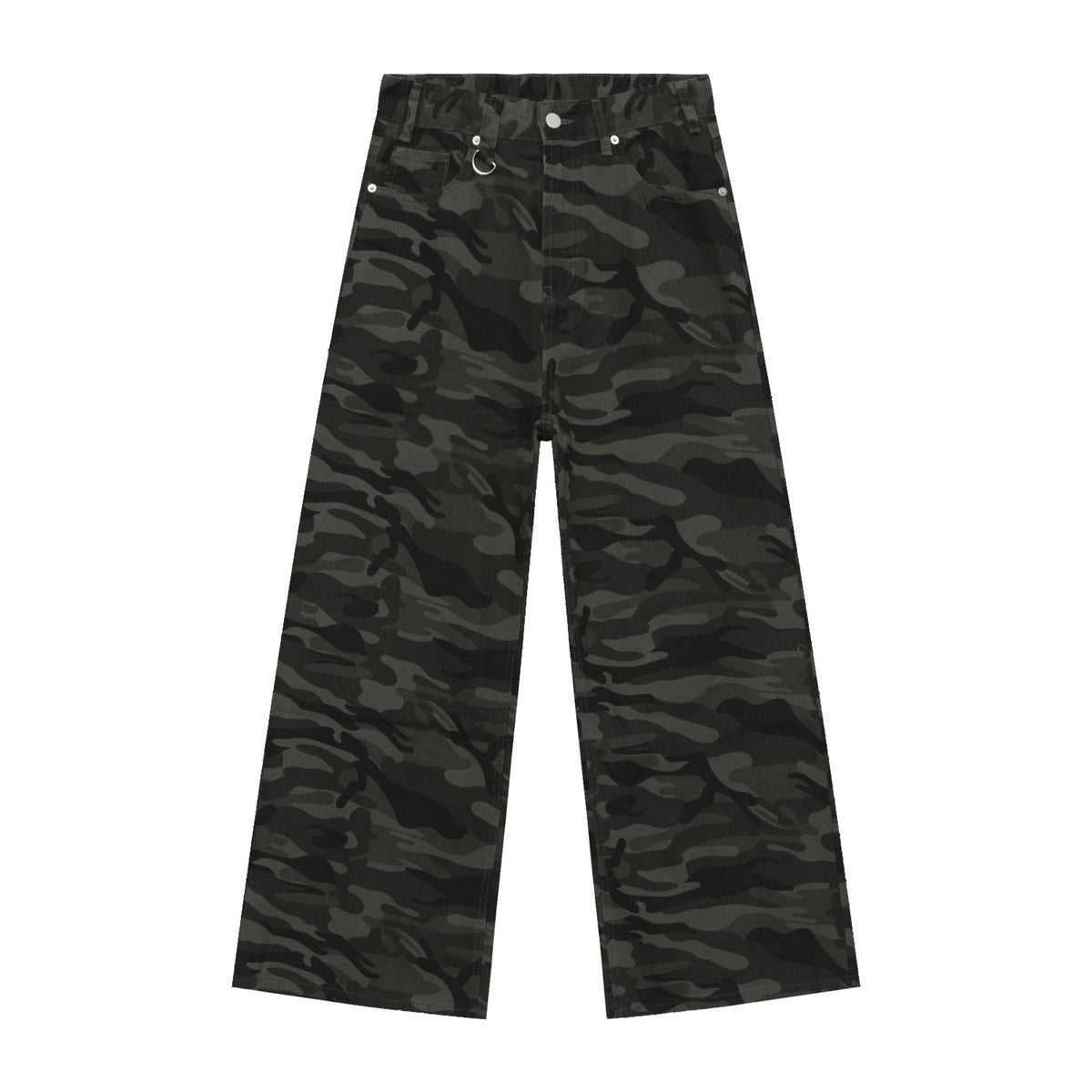 American straight-leg wide-leg floor-length stone-washed relaxed Jeans