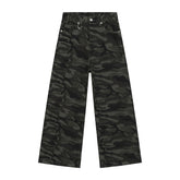 American straight-leg wide-leg floor-length stone-washed relaxed Jeans