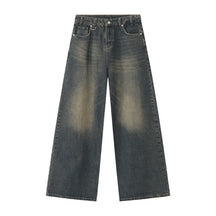 American straight-leg wide-leg floor-length stone-washed relaxed Jeans