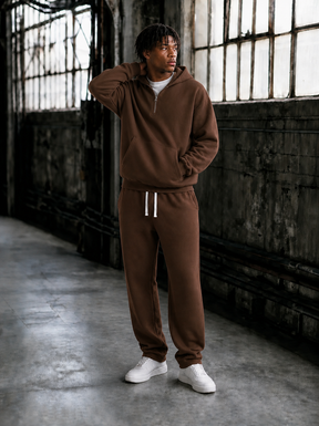 THE "NOMAD" HALF-ZIP STREETWEAR SET | HEAVYWEIGHT FLEECE & BAGGY FIT