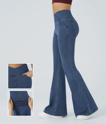 Waist-Crossing Slim Fit Casual Flared Pants