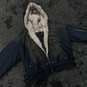 The "Intercept" Boxy Flight Jacket | Cropped Hooded Edition