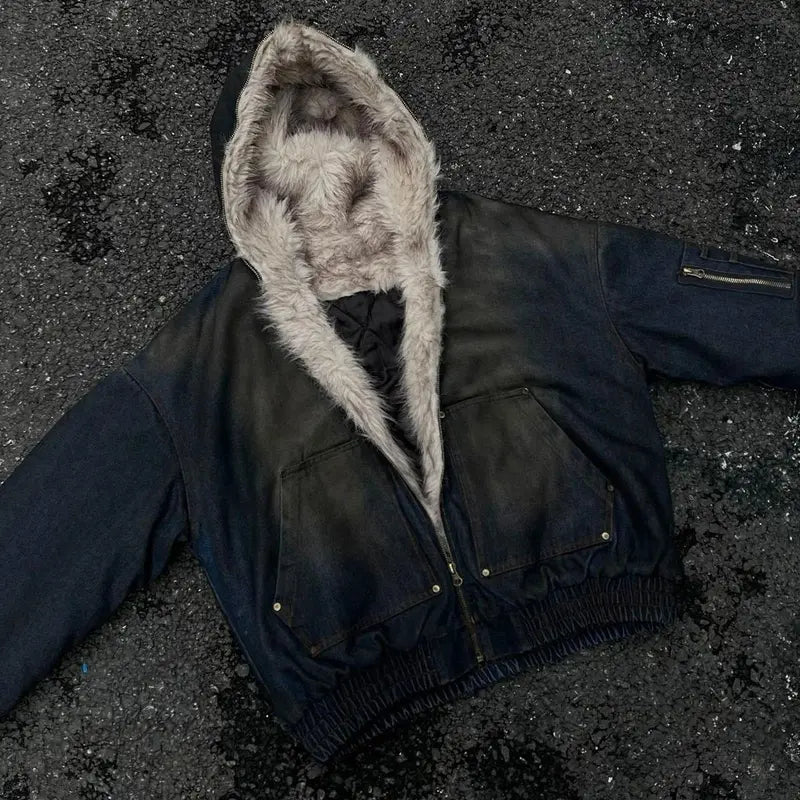 The "Intercept" Boxy Flight Jacket | Cropped Hooded Edition