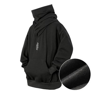 Unisex Oversize Ninja Double Neckline Cotton Hip Hop Hoodie