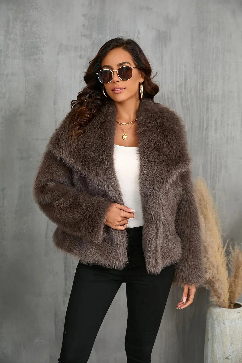 Stylish fur coat