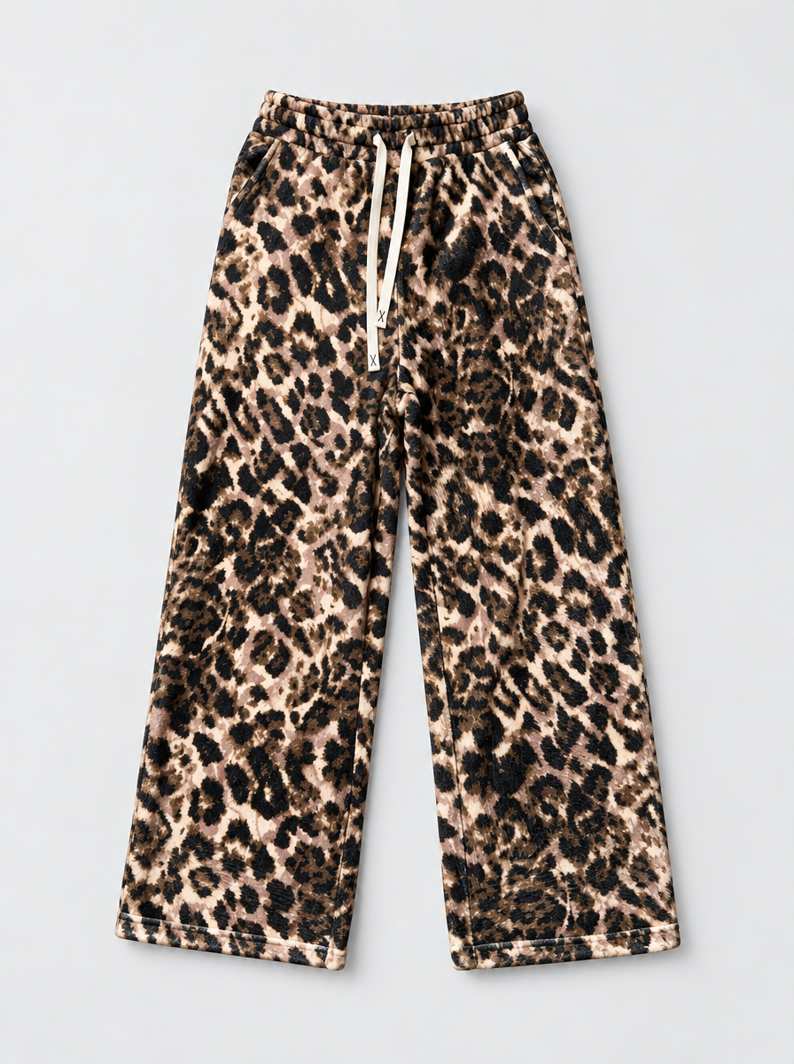 THE "SAVAGE" LEOPARD FAUX-FUR PARACHUTE PANTS | Y2K BAGGY FIT