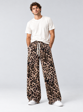 THE "SAVAGE" LEOPARD FAUX-FUR PARACHUTE PANTS | Y2K BAGGY FIT