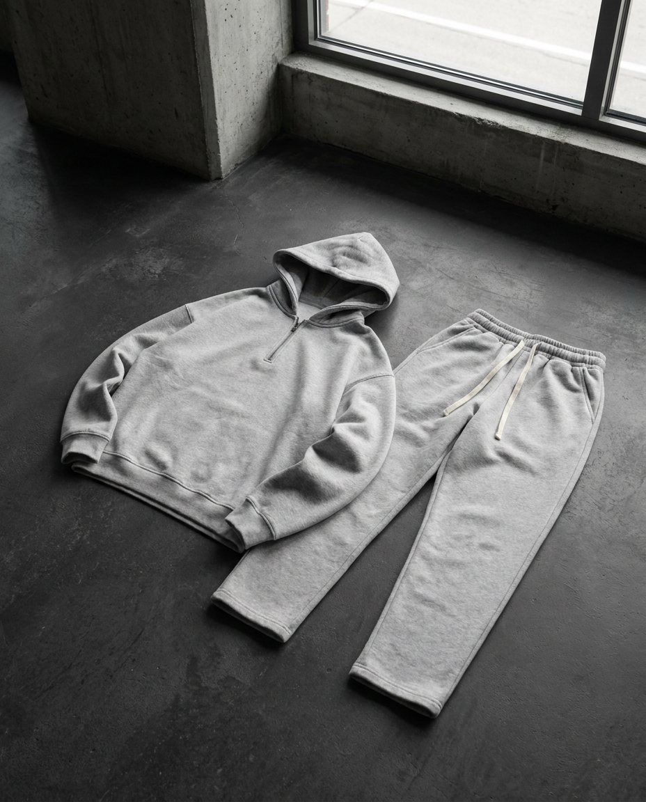 THE "NOMAD" HALF-ZIP STREETWEAR SET | HEAVYWEIGHT FLEECE & BAGGY FIT