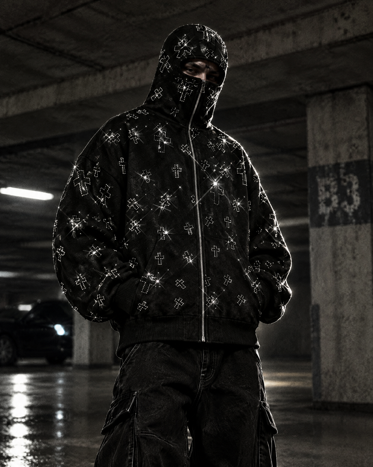 The "Apocalypse" Rhinestone Balaclava Hoodie
