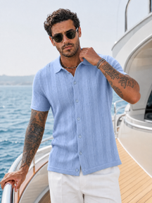 The "Riviera" Textured Polo | Ice-Silk Breathable Knit