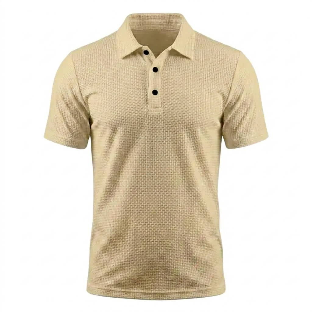 The "Riviera" Textured Knit Polo 丨Breathable Micro-Waffle Comfort