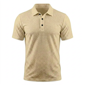 The "Riviera" Textured Knit Polo 丨Breathable Micro-Waffle Comfort