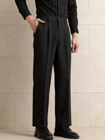 The "Oxford" Textured Trouser | Double-Pleated Ankle Fit