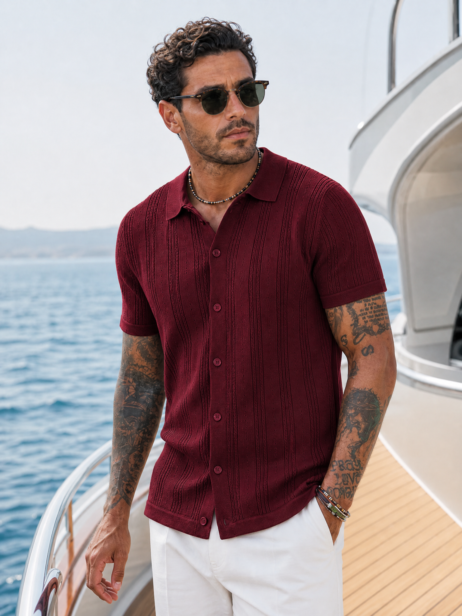 The "Riviera" Textured Polo | Ice-Silk Breathable Knit
